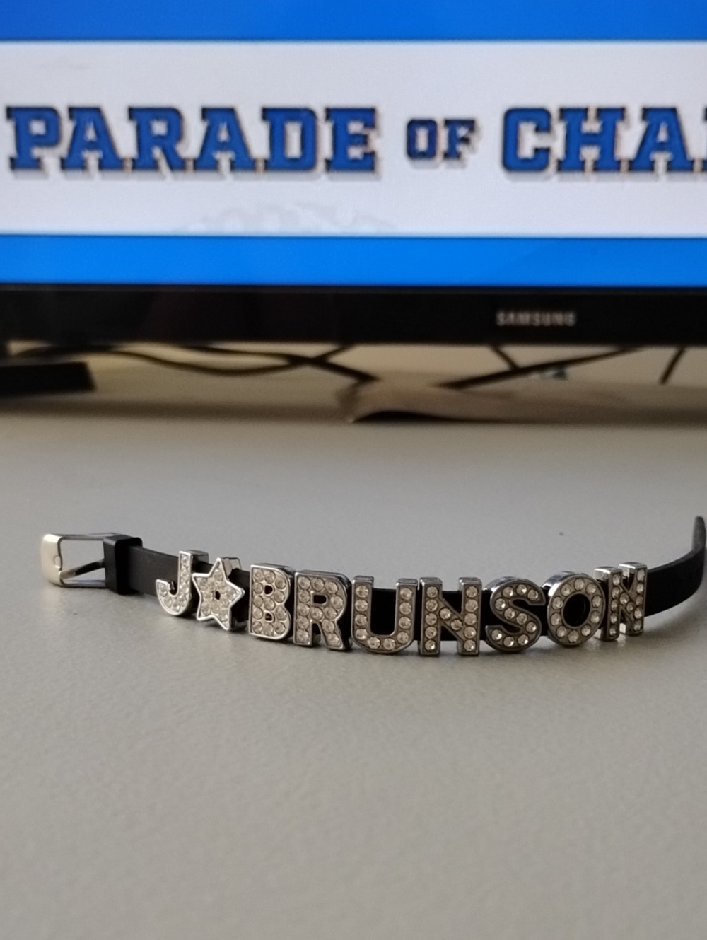 Brunson Men's Black Crystal Letter Bracelet - BRUNSON
